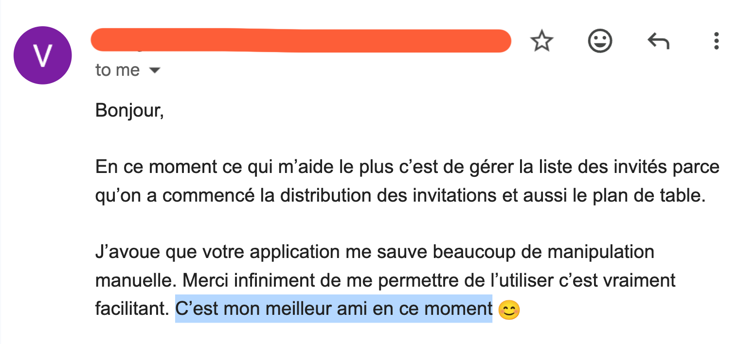 Message d'un couple : l'application les aide à organiser leur mariage par eux-mêmes